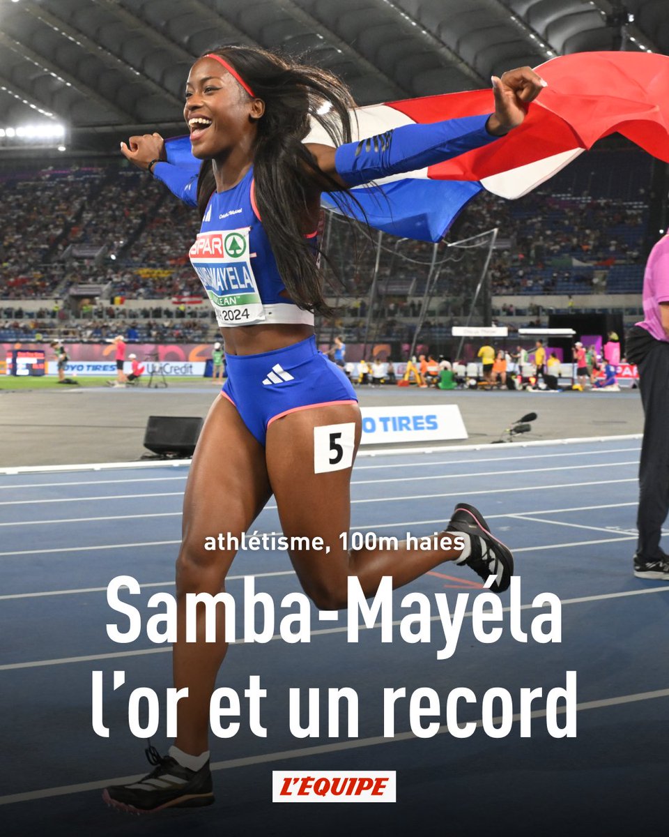 Cyréna Samba-Mayela a remporté ce samedi le titre européen du 100 m haies en 12''31, nouveau record de France et meilleure performance mondiale de l'année. ow.ly/hch250ScqzY
