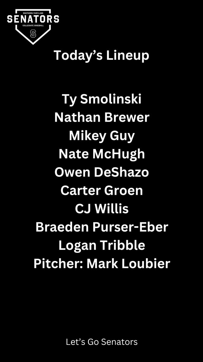 GoSOMDSenators's tweet photo. Today's Lineup https://t.co/fIPmYzneEz