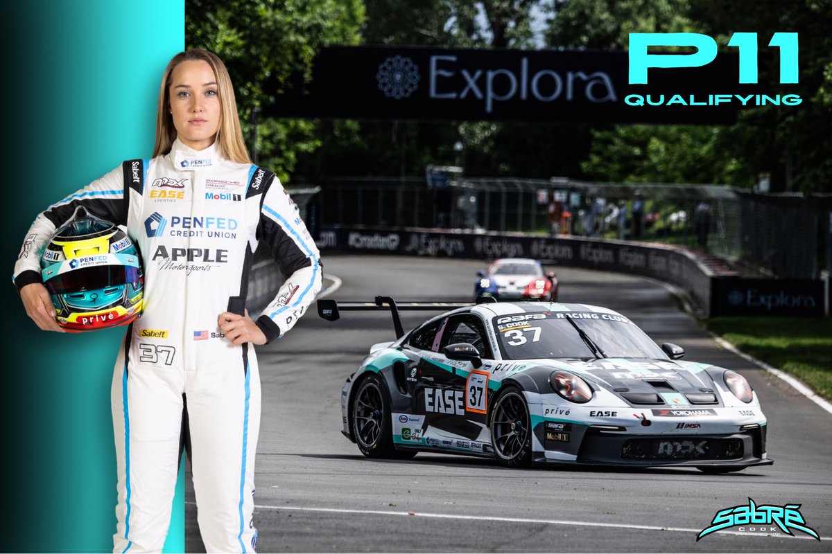 Sabre_Cook's tweet photo. Best qualifying so far in Porsche Carrera Cup for me! Ready to send it ✉️ in race one at 5:55 PM (ET)! 🏁

#porschecarreracup #porschemotorsports #porsche992 #womeninmotorsports #sabrecook https://t.co/iLEZKZFuXe