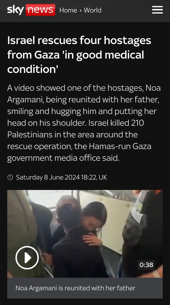 200 plus Palestinans killed by carpet bombing of the #AlNuseirat refugee camp in #Gaza. Most Western media coverage focuses and leads with 4 Israeli captives being freed and in good health, with the hundreds of dead including women &amp; children secondary or a minor detail