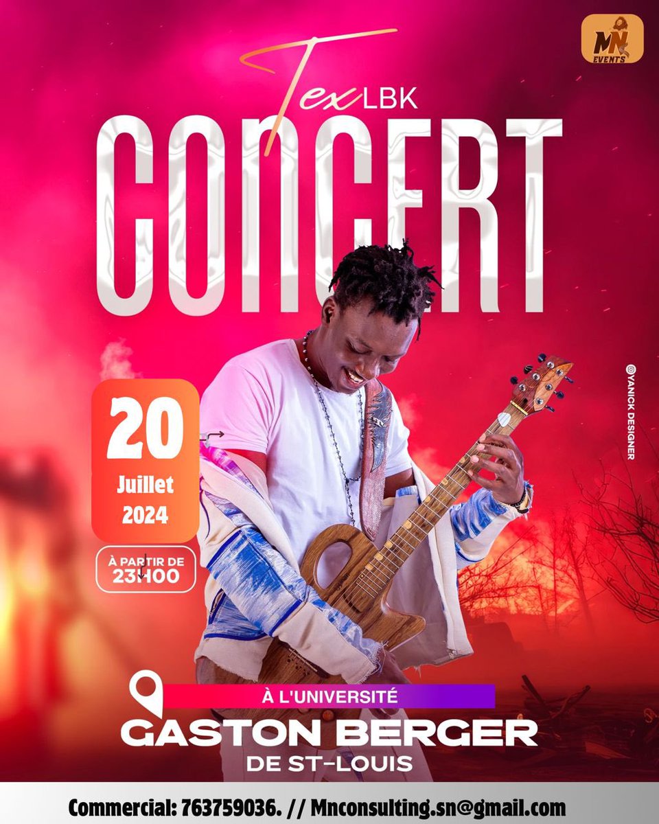 ✈️🎼Vous etes une agence de voyage, une marque, un vendeur de produit, une boite souhaitant s'installer à St-Louis,...

🌟Saisissez l'opportunité d'accroitre votre visibilité et votre public à St-Louis en sponsorisant notre concert de TexLBK le 20Juillet à l'UGB!🎼🎶