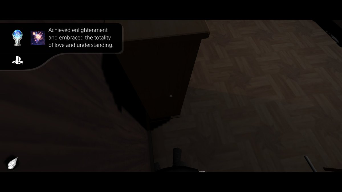 ClusterOfPixels's tweet photo. Plat #116 - Umfend
Achieved enlightenment and embraced the totality of love and understanding. (PLATINUM)

This was... Strange.

#PlayStationTrophy #Umfend https://t.co/qyzhgdaGHs