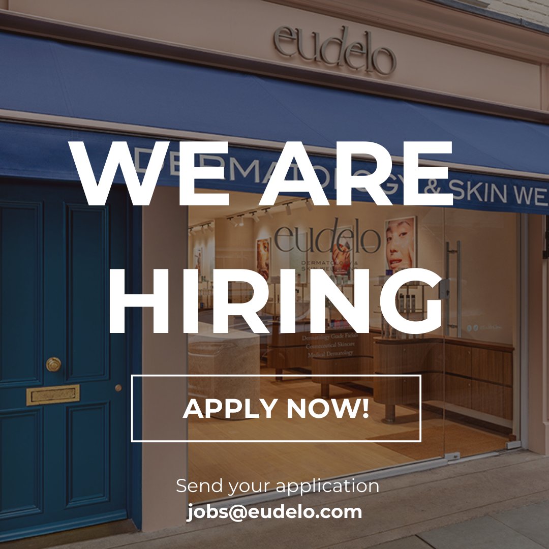 We're offering a full-time position for a #MedicalAesthetician at our award-winning clinics in South Kensington and Vauxhall.⁠
⁠
Join us and be a part of our growing team. Apply now by contacting us via jobs@eudelo.com⁠
⁠
#JobOpportunity #BeautyJobs #LondonJobs #Eudelo