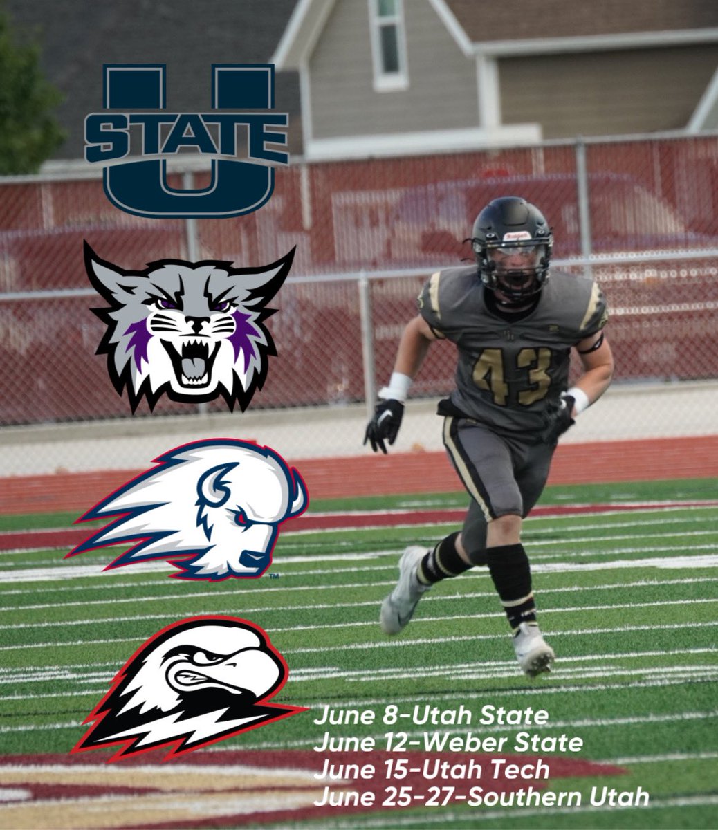 Eli Renz (@eliirenz) on Twitter photo Looking forward to the opportunity to attend some top level camps in the coming days starting off with Utah State today! #utah #classof2026
<a href="/MapleMtnSports/">MapleMountainSports</a> @MMHSFBALL <a href="/alpha_lbu/">Jason Bowman</a> <a href="/Justin__Ena/">Justin Ena</a>
<a href="/JohnKelling37/">John A Kelling</a> <a href="/mmental7/">Mickey Mental</a> <a href="/USUFootball/">USU Football</a> <a href="/weberstatefb/">Weber State Football 🏈</a> <a href="/UtahTechFB/">Utah Tech Football</a> <a href="/SUUFB_/">Southern Utah Football</a> <a href="/PrepRedzoneUT/">Prep Redzone Utah</a> Looking forward to the opportunity to attend some top level camps in the coming days starting off with Utah State today! #utah #classof2026
<a href="/MapleMtnSports/">MapleMountainSports</a> @MMHSFBALL <a href="/alpha_lbu/">Jason Bowman</a> <a href="/Justin__Ena/">Justin Ena</a>
<a href="/JohnKelling37/">John A Kelling</a> <a href="/mmental7/">Mickey Mental</a> <a href="/USUFootball/">USU Football</a> <a href="/weberstatefb/">Weber State Football 🏈</a> <a href="/UtahTechFB/">Utah Tech Football</a> <a href="/SUUFB_/">Southern Utah Football</a> <a href="/PrepRedzoneUT/">Prep Redzone Utah</a>
