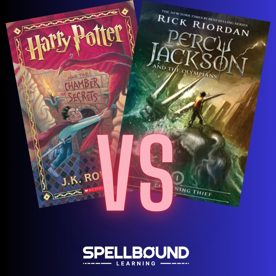 learnspellbound's tweet photo. Which do you prefer: Harry Potter or Percy Jackson? Comment your favorite and why! 📚⚡️🦉 #InteractiveLearning #StoryTime #BookCommunity https://t.co/tlh87eluIz