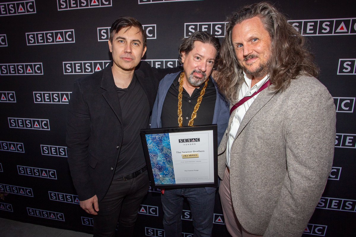 All the <a href="/TheNewtonBros/">The Newton Brothers</a> together, living it up at the <a href="/sesac/">SESAC, Inc.</a> awards.