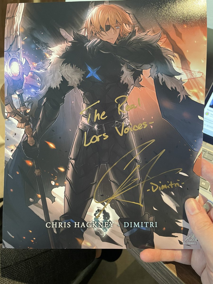Even <a href="/ChrisHackneyGGK/">Chris Hackney @ Anime Detour</a> knows the real larsvoices… totally did not ask him to write that for the meme…….. I did…. 😂, had a great chat and he gave everyone a unique moment with him! Thanks for the chat and the compliment on my new tattoo haha! #animeconnl