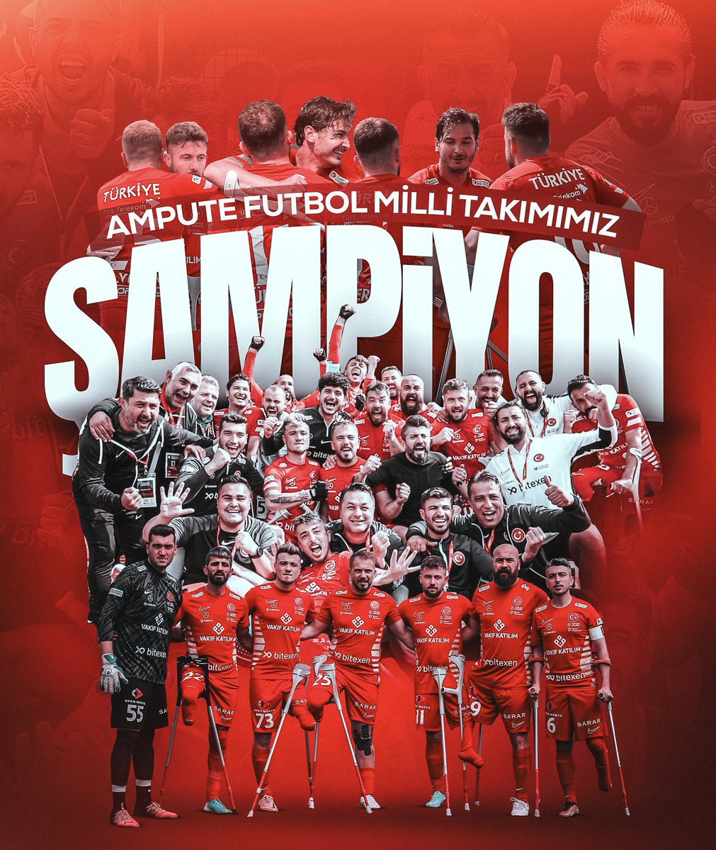 2024 Avrupa Ampute Futbol Şampiyonası finalinde İspanya’yı mağlup ederek Avrupa Şampiyonu olan Ampute Futbol Milli Takımımızı tebrik eder, başarılarının devamını dileriz. 🇹🇷