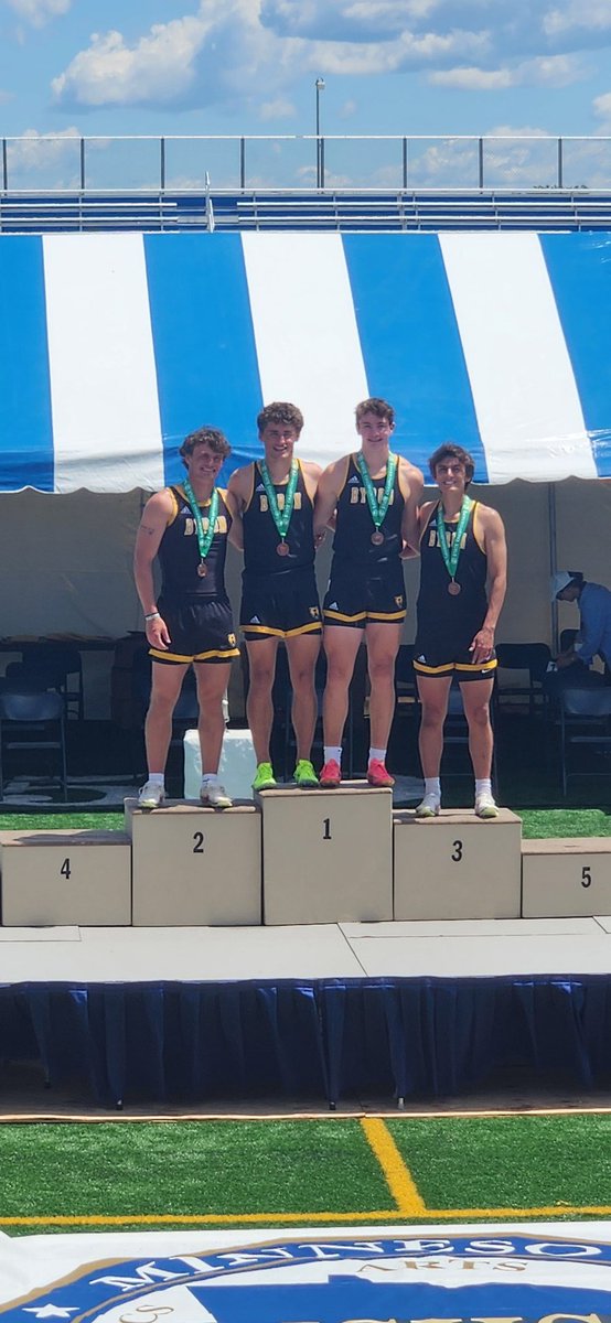 ByronBoysTrack's tweet photo. ADAM GLYNN
JAXON BOYNTON
CARSON HEIMER
BEN ZIMMERMAN-MORENO 

Place in the MSHSL Track and Field meet.
5th Place: 4x400m Relay 
TIME: 3:25.79
 SCHOOL RECORD!!! https://t.co/08dczOoEvI