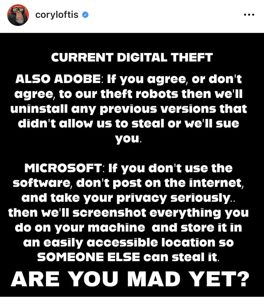 Artist Cory Loftis (who is incredible btw) breaks down the infuriating state of the digital world: