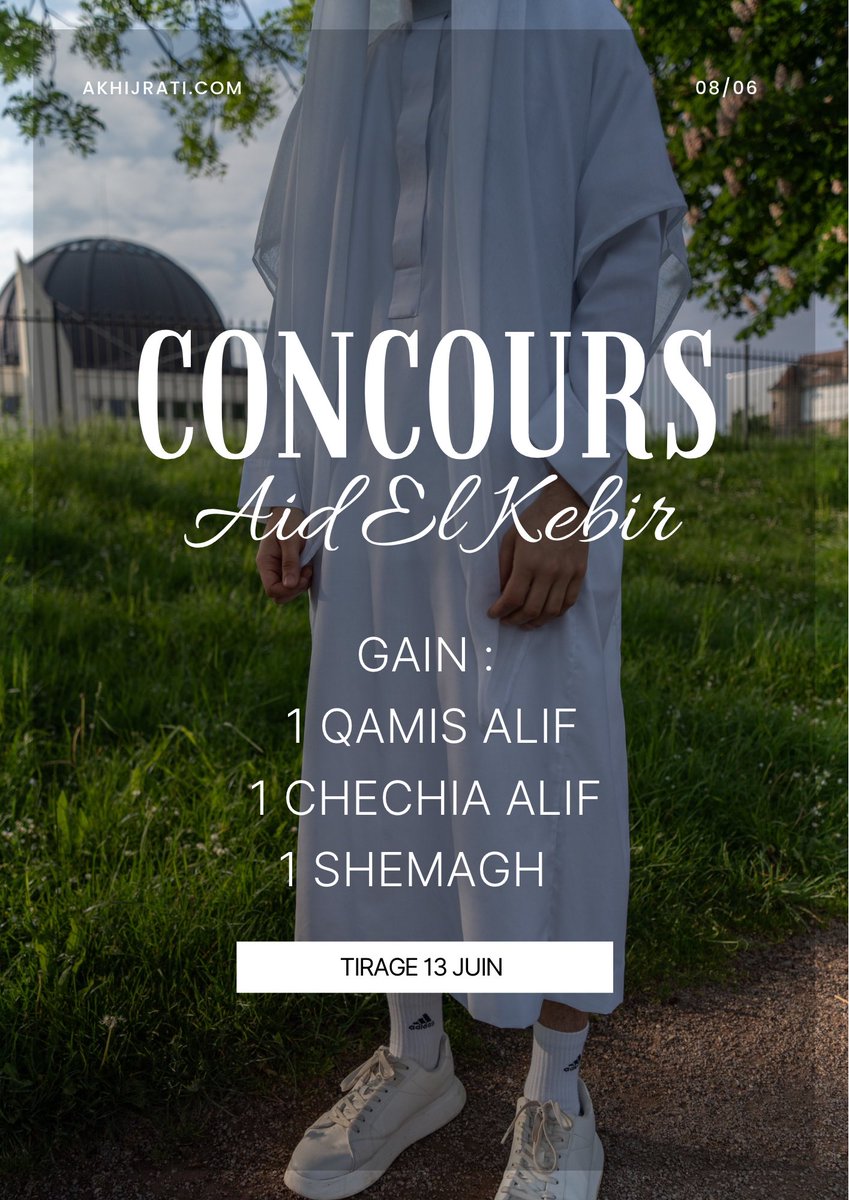akhijrati's tweet photo. CONCOURS 🎁

A l’occasion de l’aid un grooos cadeau! 

Pour participer : 
- RT ce tweet

Vu que t’es un vrai bg bg bg super sympa tu peux aussi follow @akhijrati 🤝🏼💪🏽 https://t.co/ohBPdVFlYA