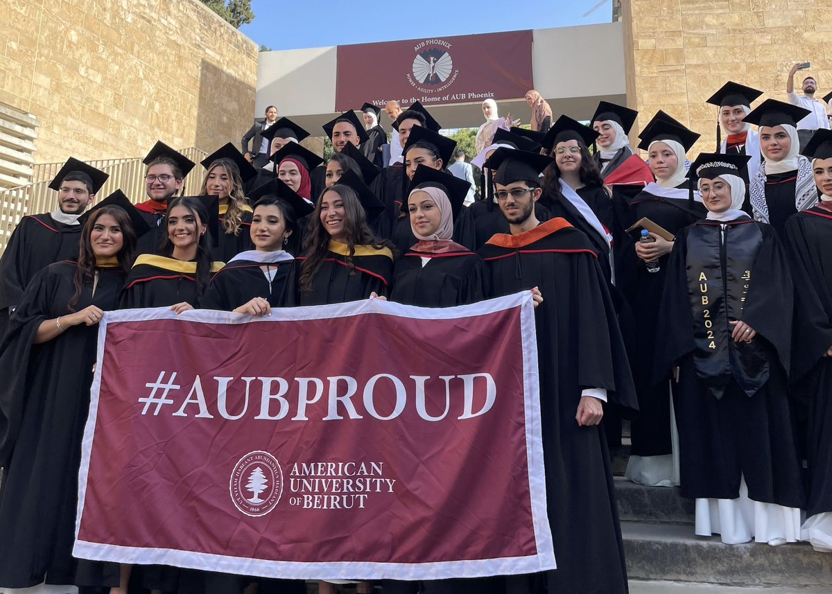 AUB_Lebanon's tweet photo. 🎓🎊👏🏼 Congratulations to our graduates! #AUBGrad24 #AUBProud #AUBVibes https://t.co/OFCco31oH1