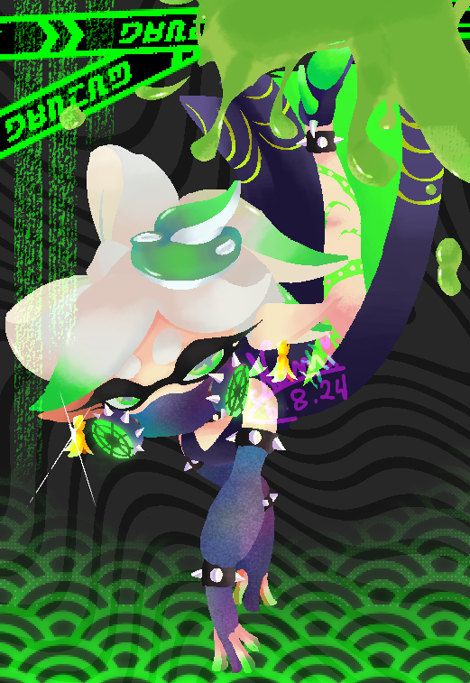 c🎀mmission piece for <a href="/Zer0theP/">Zer0thepatriot</a> !
 
Original design by <a href="/MaddeningTrash/">MaddeningTrash || COMMS OPEN ||</a> 

"Edits" by me 🦋

💚

#Splatoon3 #Splatoon #Splatoon2 #splatoonart