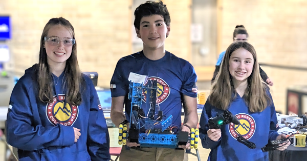 StudicaRobotics's tweet image. Members of Team 9, the Robot Rebels, showing off their completed pushbot, using parts from the FTC Starter Kit from Studica Robotics, at the Level UP Workshop presented by FIRST Colorado. coloradofirst.org/levelup/ studica.co #ColoradoFIRST #robotics