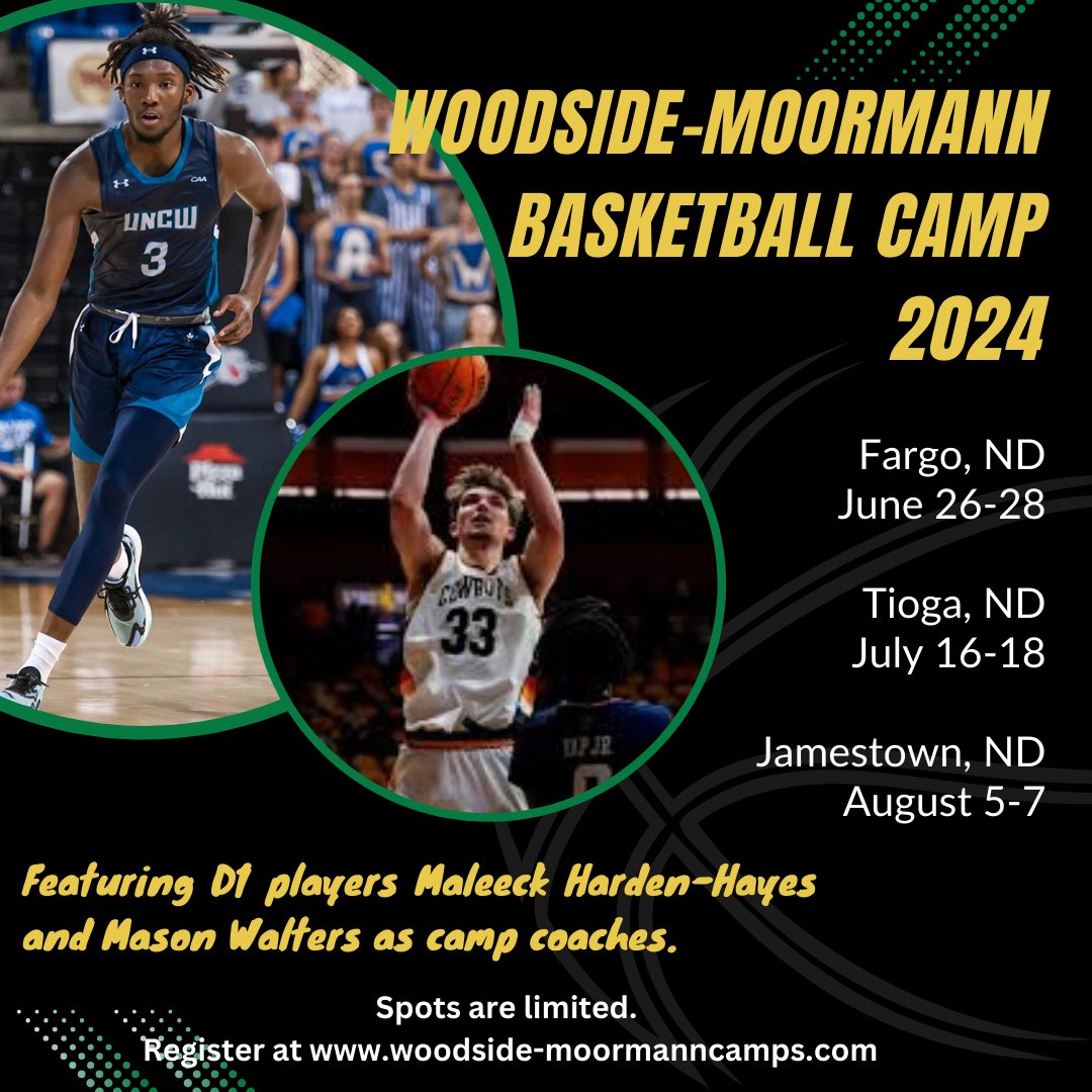 Another year of WM Camps is here! We got some unbelievable coaches again this summer! Going to be a blast! Make sure to get registered as camp numbers are limited! Can’t wait to get to work! #LiveYourDreams
Register: woodside-moormanncamps.com