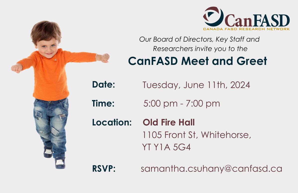 Do you live in #Whitehorse? Are you free on Monday afternoon?  

Come along to the CanFASD meet and greet at the Old Fire Hall. Be sure to RSVP to save your spot!