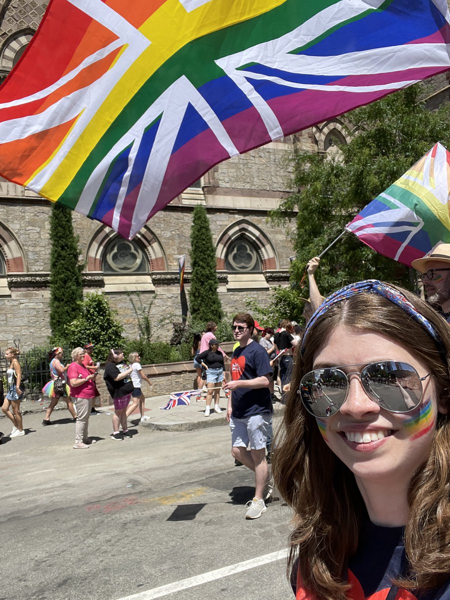 VictoriaMier3's tweet photo. So much fun marching in the pride parade today! 🏳️🌈🇬🇧 #BP4TP #LGBTeatime 🫖 https://t.co/SpBP2tQO3J