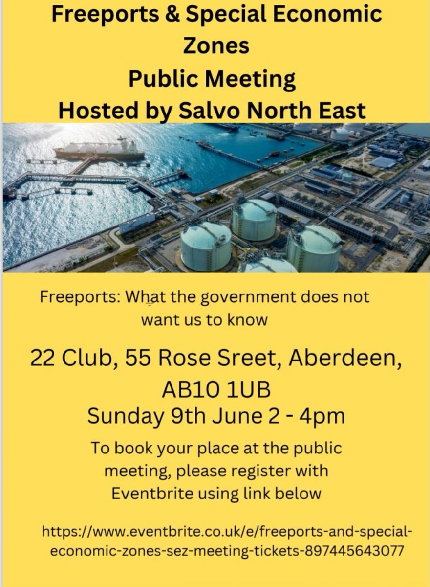 IssyMil's tweet image. If you haven't got a ticket, go onto Eventbrite, details below. This is a public meeting you really want to be at. 
#Freeports
#SEZs
#Aberdeen 
Follow @SalvoFreeports and @EuropeanPowell to find out what the politicians are hiding.