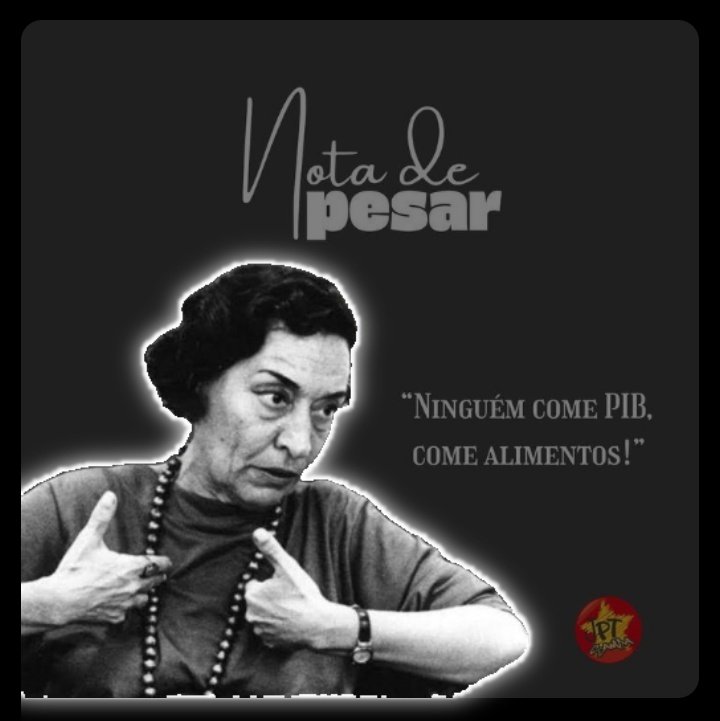 A jpt com tristeza recebe a notícia do falecimento desse grande nome. 
Maria Conceição Tavares, presente! ✊🏻✊🏼✊🏽✊🏾✊🏿

instagram.com/p/C79t0XoODWq/…