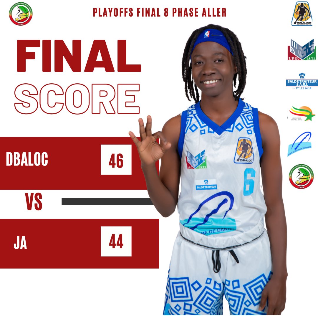 Debaloc's tweet photo. Playoffs Final 8 : Dbaloc Bat la Jeanne d’arc de Dakar (46-44) et signe sa deuxième victoire.
Félicitation les filles
#DbalocFam #portdedakar #ipgisti #mairiedieuppeulderklé #Saldetraiteur #senegal #ilovesenegal🇸🇳 #derklebasketloisirsclub #derkleladeuk #Focus #Finale8 #Playoffs https://t.co/6oGNqHSMfu