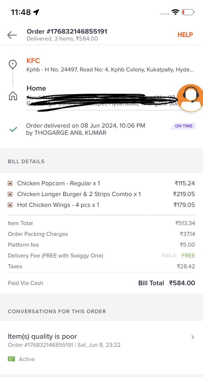 SatyapalGatla's tweet image. @SwiggyCares - What action you will be taken on this outlet ? Also why you are least bother of public health? Why you onboard such vendor &amp;amp; play with customer health ? @Swiggy @cfs_telangana @AFCGHMC