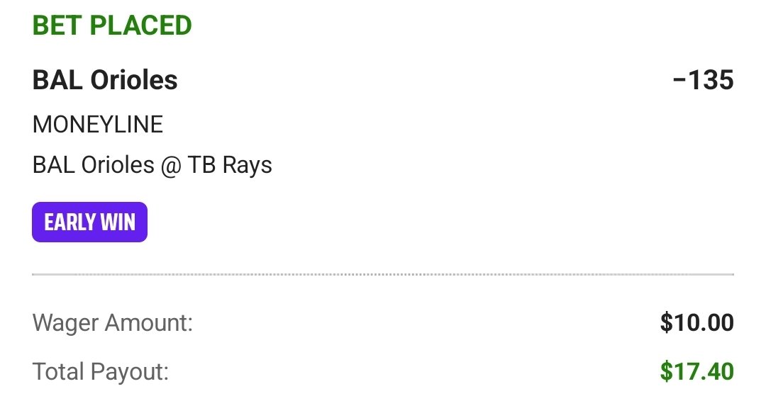 ChefBetLocks's tweet image. #DraftKings
Up 2 Early Win

#LFG Orioles -135

Lots of tough matchups today but I think we are in good shape with this one. Last time the Orioles faced Bradley he gave up 9 hits and 9 runs. 

#GamblingTwitter #GamblingX
#PrizePicks