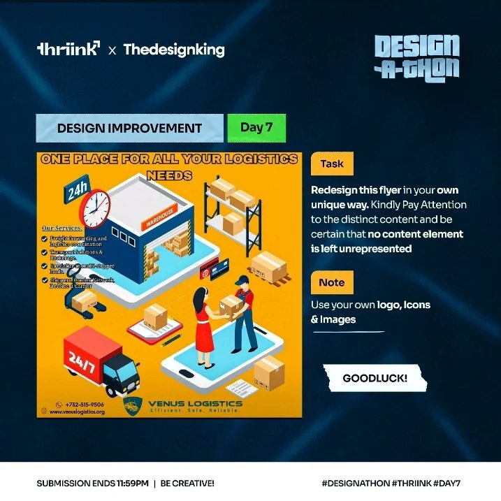 50_babatunde1's tweet photo. DAY 7 DESIGN-A-THON CHALLENGE
CONTESTANTS 224 BABATUNDE AYOMIKUN
First Frame: The Brief
Second Frame: My workspace
Third Frame: The Improved Design
#thriink
#designathon
#designimprovement
#day7 https://t.co/ho7h6yG9CW