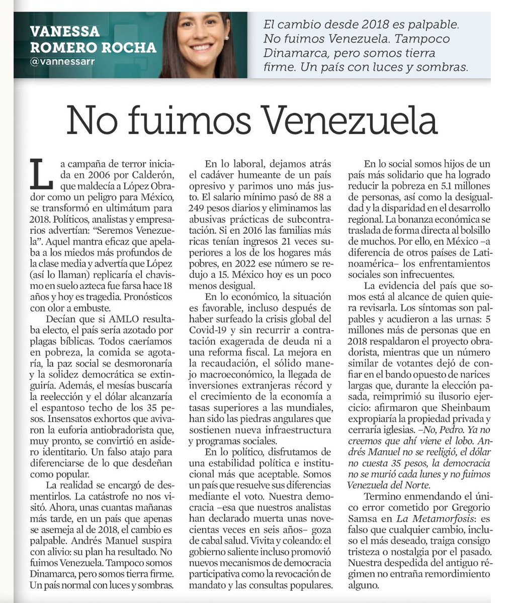 No fuimos Venezuela. Lean a  <a href="/vannessarr/">Vanessa Romero Rocha</a>