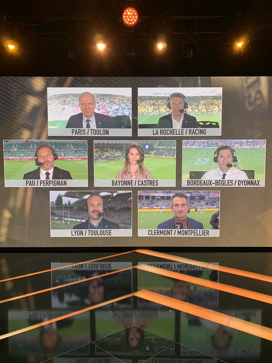 Le casting du dernier Multirugby de la saison ! Bon Multi à tous ! #SFPvRCT <a href="/Amendonne/">TOC</a> #SRvR92 <a href="/NicoSouchon/">nico souchon</a> <a href="/cmiedouge/">Christophe Miédougé</a> #SPvUSAP #ABvCO <a href="/Amaia_Cazenave/">Amaia Cazenave</a> <a href="/manon_fsst/">Manon Fossat</a> #UBBvOR <a href="/nicodupin2/">Nicolas D. de B.</a> <a href="/jennydemay/">Jenny Demay</a> #LOUvST <a href="/GaspardAugendre/">Gaspard Augendre</a> <a href="/RomainMAGELLAN/">Romain MAGELLAN</a> #ASMvMHR <a href="/DorianBercheny/">Dorian BERCHENY</a>