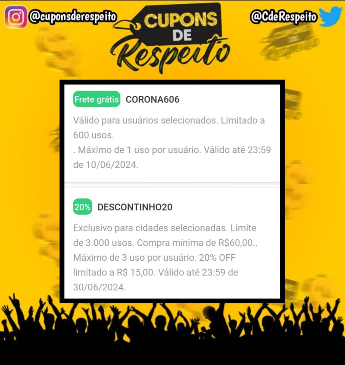 Cupons De Respeito tweet media