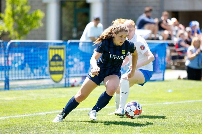 With chances both way, big save by GK O'Malley in the final minute to keep scoreless  going into the half. 

(📸 @todhunterproductions)

#UWS #strongertogether #homegrown #pittsburghsoccer