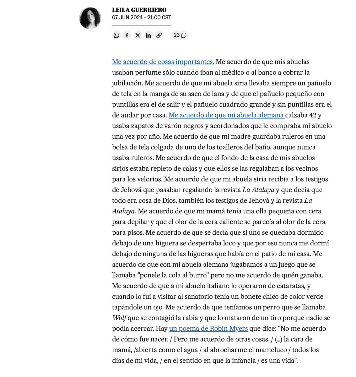 Admiro muchísimo a <a href="/leilaguerriero2/">Leila Guerriero</a>. Qué increíble sorpresa ver que esta hermosa columna suya termine con unos versos de TENER (tr. <a href="/zaidenwerg/">Ezequiel Zaidenwerg-Dib</a>) 💜