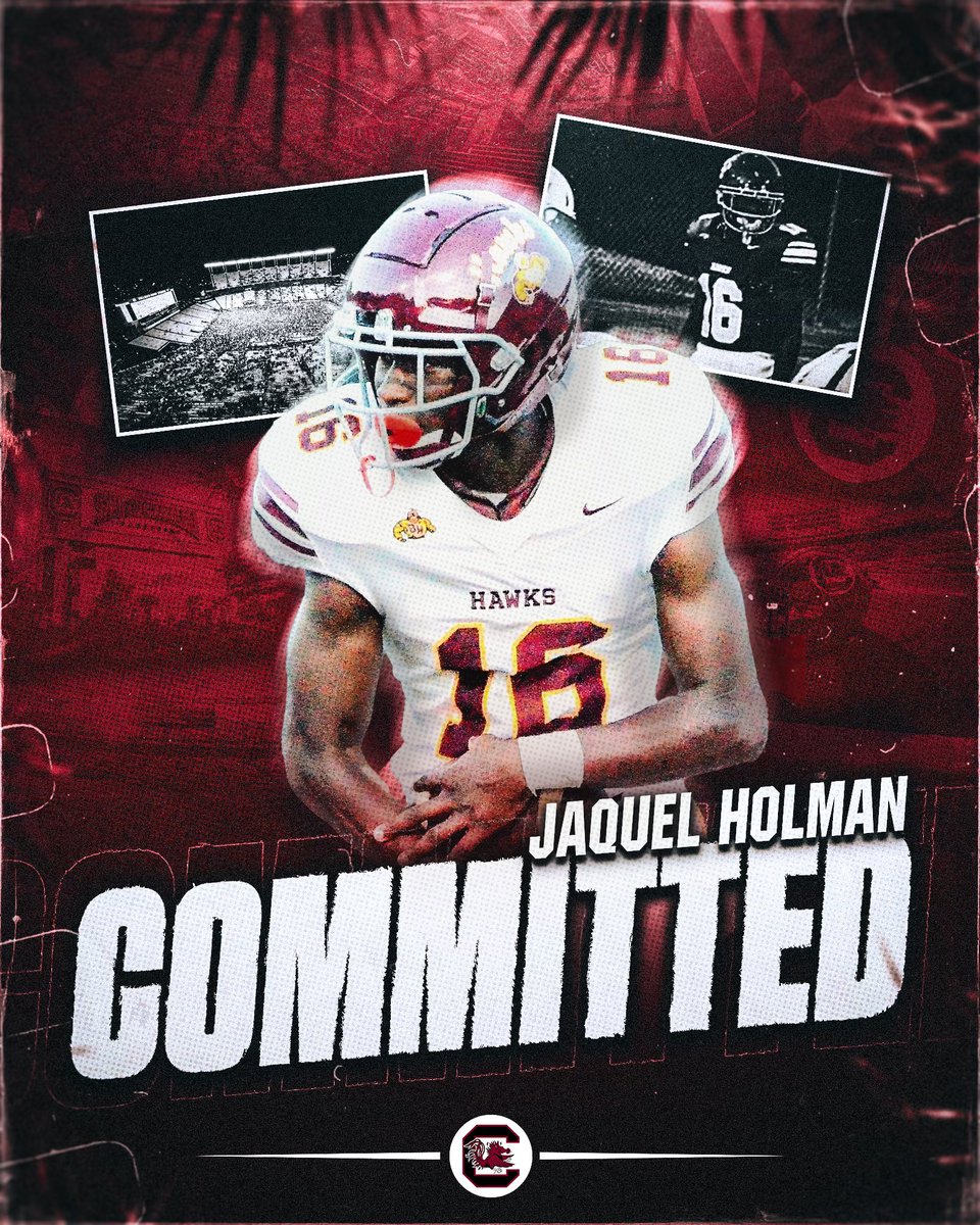 I want to thank all the colleges and coaches that recruited me. The decision was not easy, as all of the programs that offered me are great. After a lot of thought and talks with my parents, I am happy to announce my commitment to the University of South Carolina!! #GoCocks🤙🏾