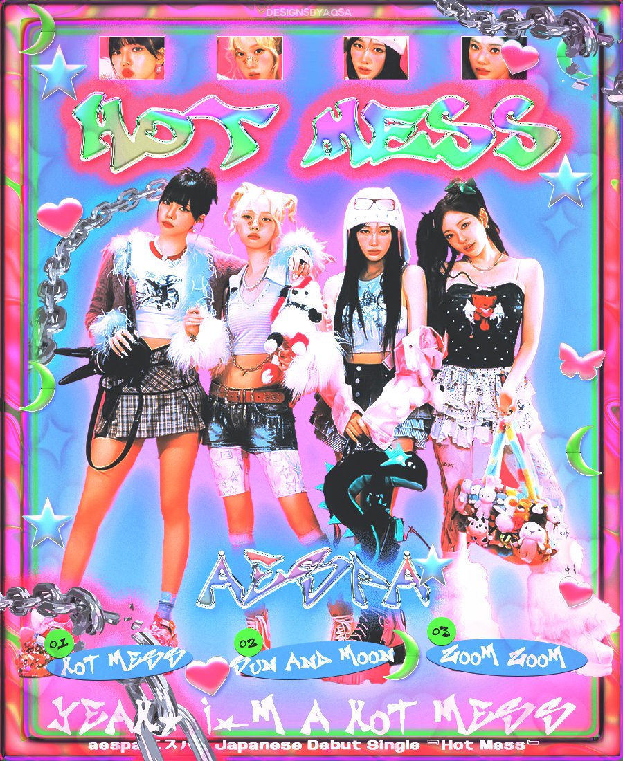 designsbyaqsa's tweet photo. Aespa ‘HOT MESS’ poster design ⁣

#aespa #hotmess #kpop #에스파 #karina #giselle #ningning #winter https://t.co/WfH6AGaOVf