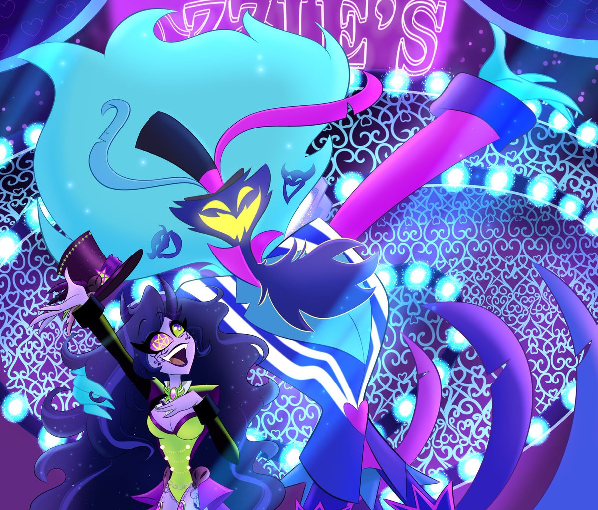 Channy814's tweet photo. 😈Gimmie a thrust!
Show me some lust,
From the groin to the bust, In desire we Trust
In the House of Asmodeus!😈
Ozzie and Jubilee hitting the stage! Thanks @Alastorsart for drawing my new girl and the king of lust!
#vivziepop #HouseofAsmodeus #HelluvaBoss #Asmodeus https://t.co/oodJdSeyNQ