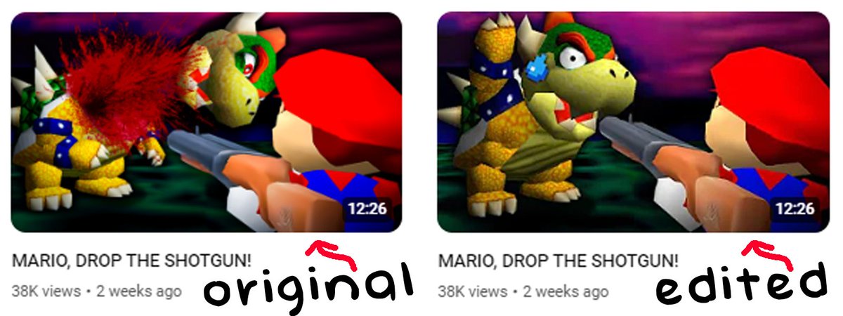 gleasn's tweet photo. did i take it too far?

i love the my original thumbnail, but after uploading we switched to the edited version because weren't sure if youtube's policy team would love it too LOL https://t.co/0Q86IsBOCW