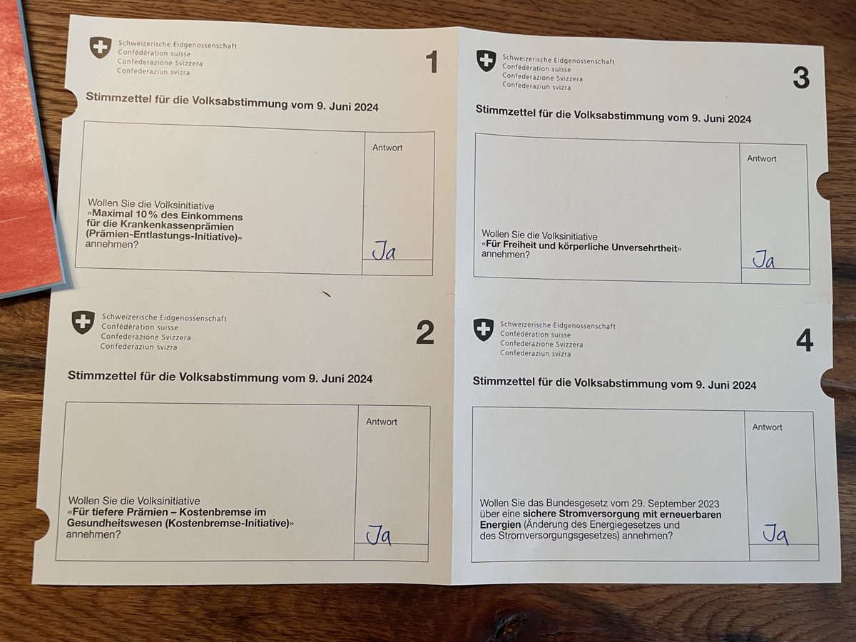 Seven4wakeup's tweet image. Für einmal war ich ein Ja-Sager. ✅ 

#Prämieninitiative #Kostenbremse #Unversehrtheit #Stromgesetz