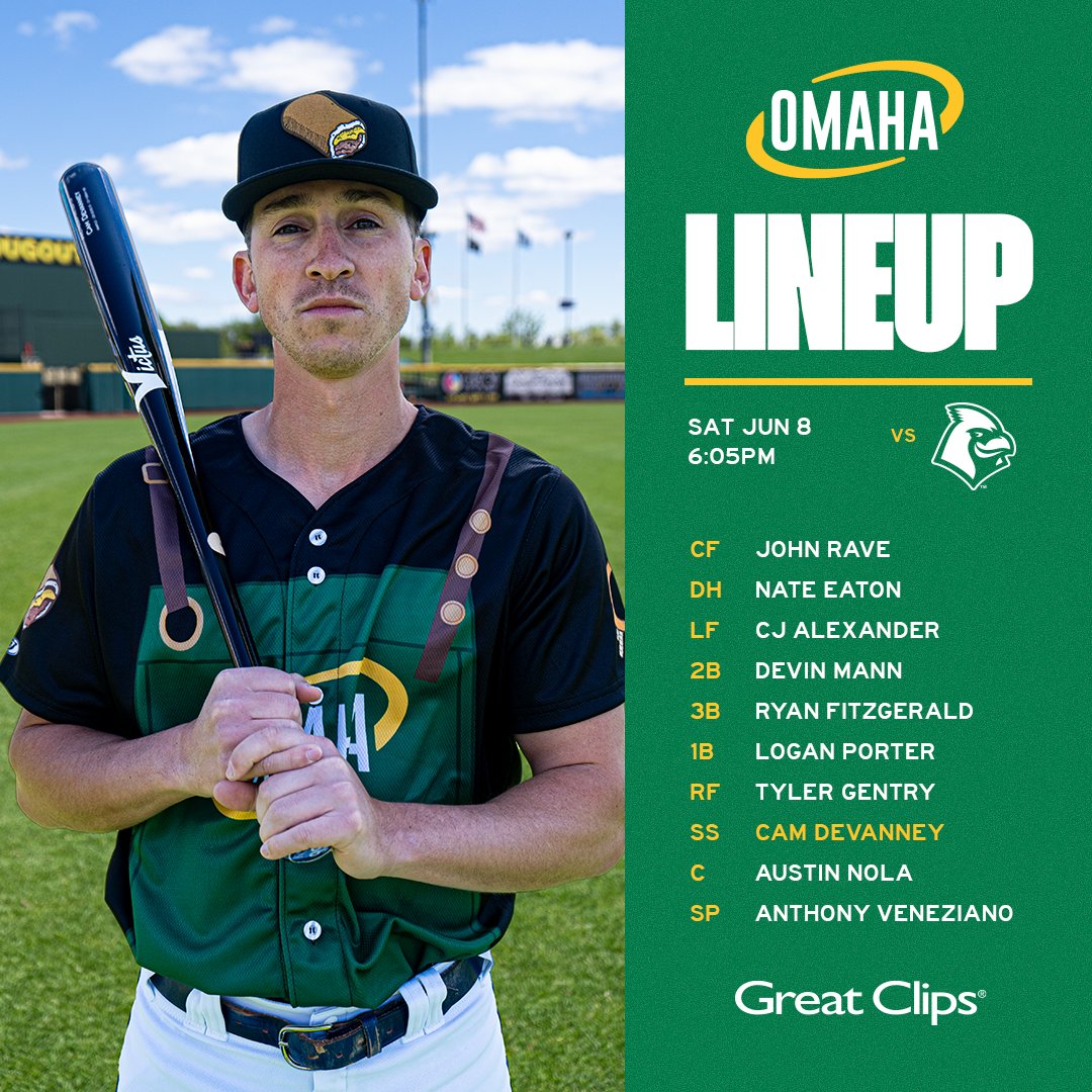 OMAStormChasers's tweet photo. We'll take a win #43, please!

🆚 Memphis Redbirds
🏟️ Werner Park
🎟️ https://t.co/dGloHfQP99
💪 LHP Anthony Veneziano 
⏰ 6:05 p.m. CT
📻 1290 KOIL
📱 @ballylivenow 
💈 @GreatClips https://t.co/RG80gNPtkO