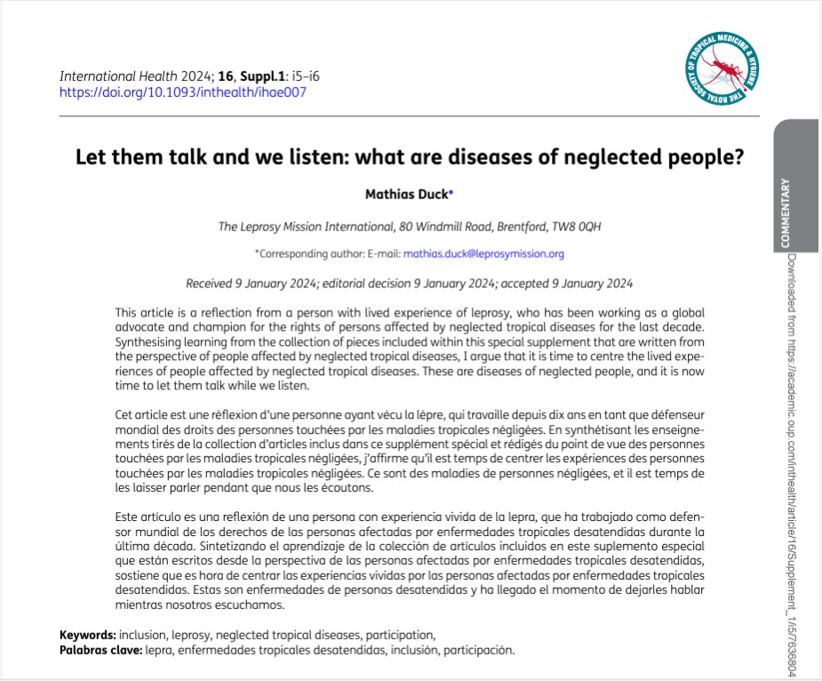 Leprosy Research (@leprosyresearch) on Twitter photo 1/6. <a href="/mathiasduck/">Mathias Duck</a> reminds us that ultimately it is the people, not the diseases, that are neglected: most are living in poverty & with inadequate living standards. bit.ly/3KC8WbM
Mathias is speaking @COSP17 next week. 1/6. <a href="/mathiasduck/">Mathias Duck</a> reminds us that ultimately it is the people, not the diseases, that are neglected: most are living in poverty & with inadequate living standards. bit.ly/3KC8WbM
Mathias is speaking @COSP17 next week.