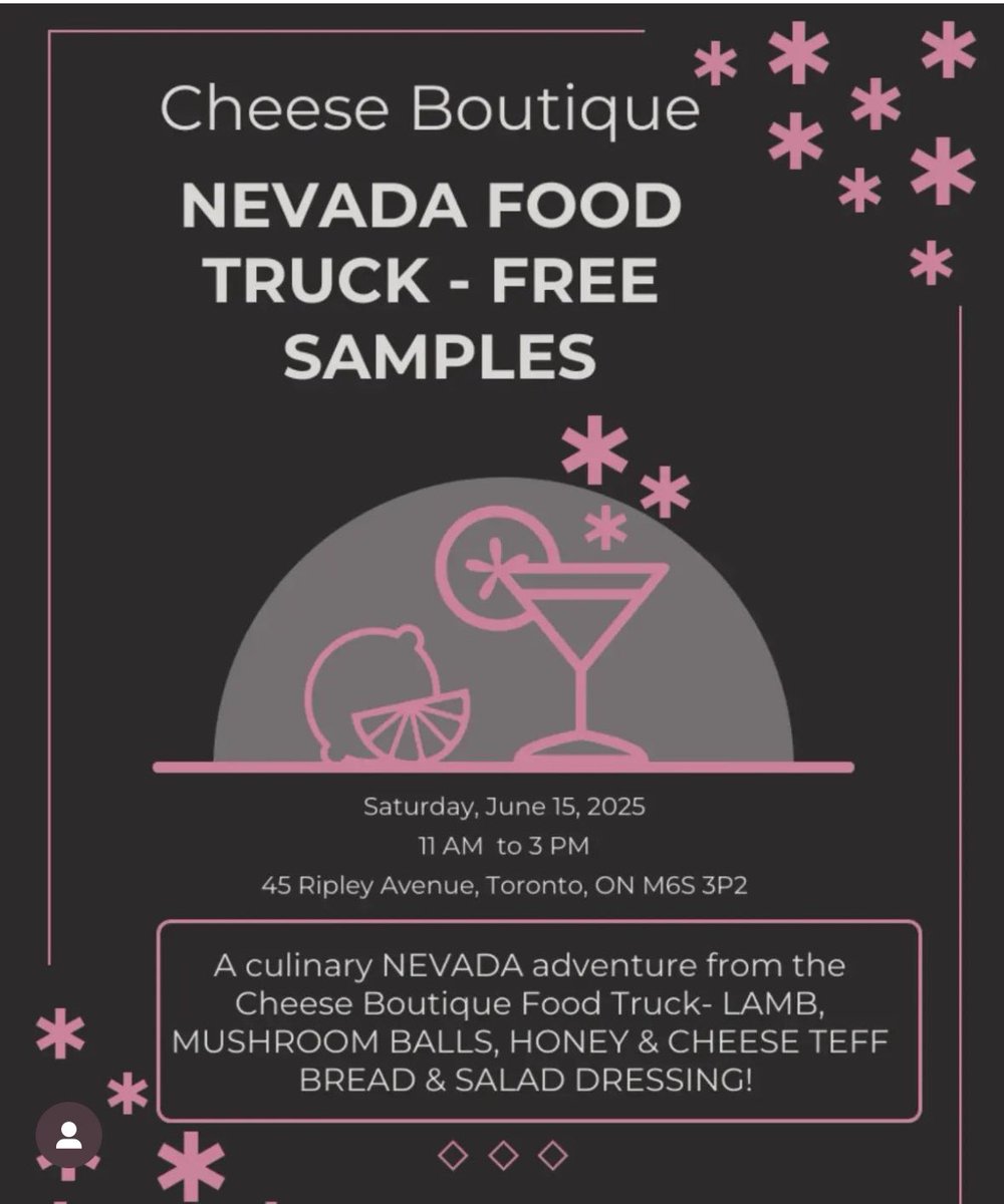 Super fun day ➡️ Sat, June 15, 11-3 pm showcasing really special products from Nevada for y'all to taste and sample...for FREE🚨

<a href="/AfrimPristine/">Afrim Pristine</a> is BBQ grilling beautiful <a href="/NVAgriculture/">Nevada Department of Agriculture</a> lamb!

+ giveaways/food samplings from #CBfoodtruck

#NevadaLamb
#Nevadasalad