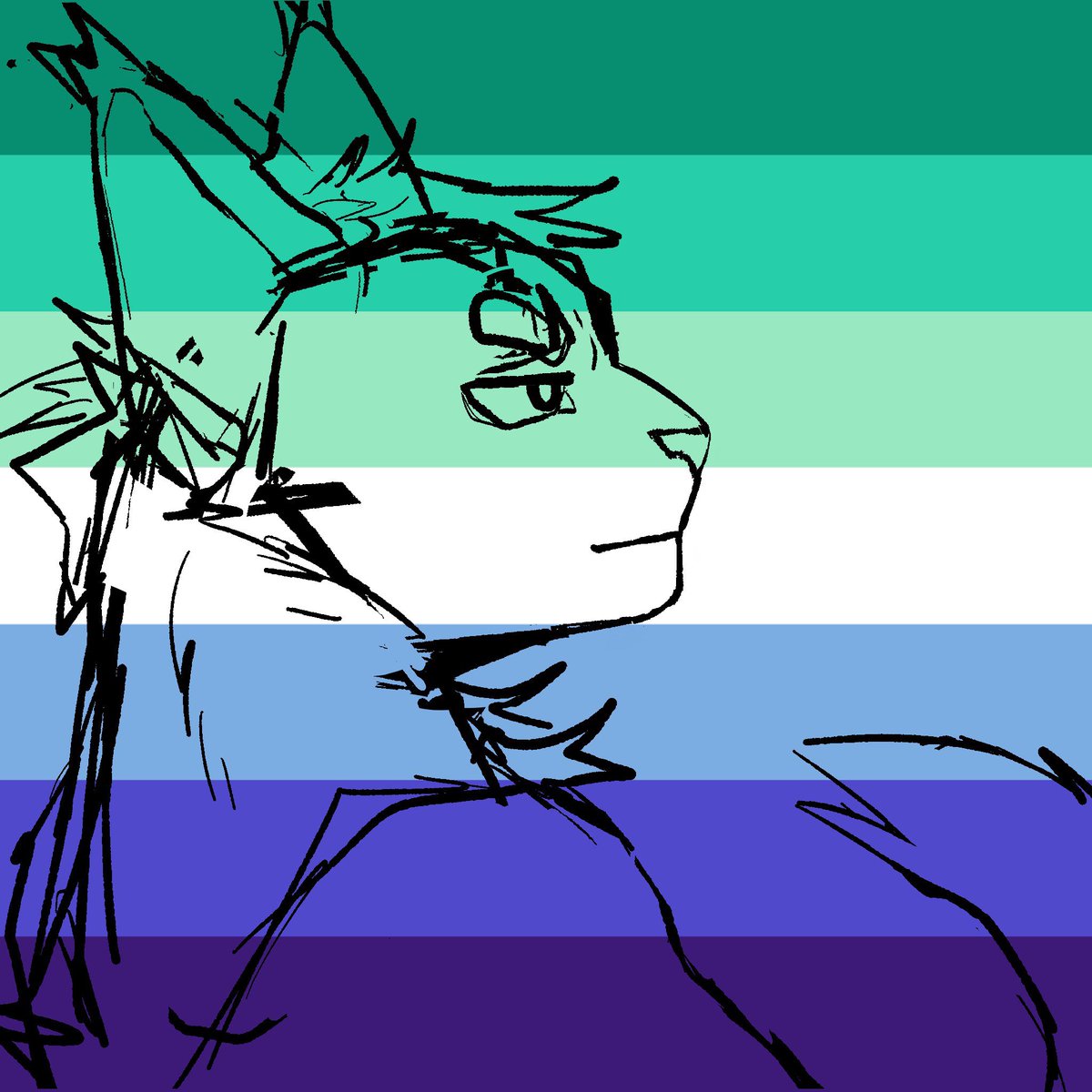 pineapplebech's tweet image. Working on pride pfps for me and my boyfriend! I might change the pose tbh cause it think it looks weird but whatevs! #warriorcatsart #pride