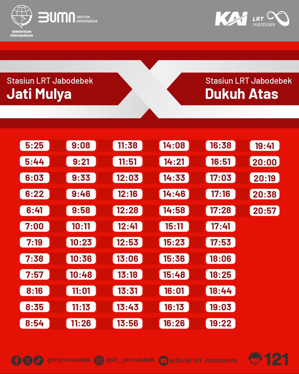 lrtjabodebek's tweet photo. Di bulan Juni, LRT Jabodebek tetap beroperasi dengan 260 perjalanan pada akhir pekan dan hari libur nasional, loh! πβ¨
Jadi, kamu bisa menikmati perjalanan yang seru dan nyaman bersama keluarga, teman, sahabatππ«Άπ»
#SmartTravelLiveBetter
#LRTJabodebek
#LRTJabodebek https://t.co/p4cTJRN2x1