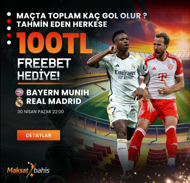 _mislibetresmi's tweet photo. 📷BAYERN - REAL MADRİD  : Tahminini Yap, 100 TL Bonus Kazanma Şansı! 📷 100 TL'lik bonus fırsatıyla maç heyecanını ikiye katla! 📷 📷 https://t.co/V5IOdkKYpN