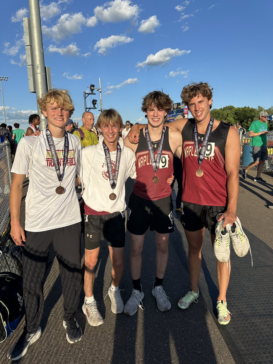 Maple Grove Track (@maplegrovetrack) on Twitter photo Congratulations to Keynan, Jack, Oli and Logan on their 8th place finish in the 4x400m relay at the <a href="/MSHSL/">Minnesota State High School League</a> Track and Field Championship Meet with a time of 3:24.13! ๐ <a href="/MGActivities/">Crimson Activities</a> Congratulations to Keynan, Jack, Oli and Logan on their 8th place finish in the 4x400m relay at the <a href="/MSHSL/">Minnesota State High School League</a> Track and Field Championship Meet with a time of 3:24.13! ๐ <a href="/MGActivities/">Crimson Activities</a>