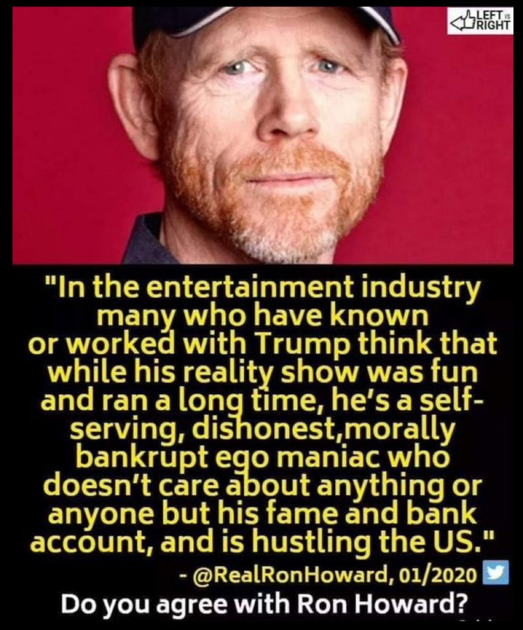 Do you agree with Ron Howard? Yes or no.