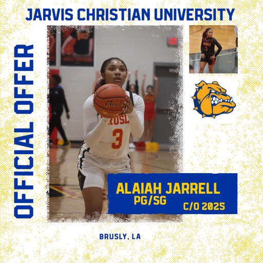 AlaiahJarrell's tweet photo. Blessed to announce that I have received  my first college offer from 
Jarvis Christian University!!! https://t.co/o6YkEUq97p