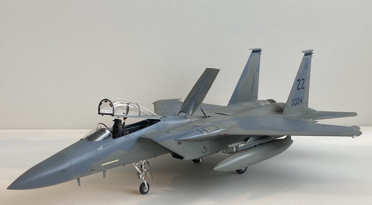 kamitani1970's tweet image. FineMolds 1/72 F-15C
完成しました。嘉手納で取材した実機を参考にキレイな感じに仕上げました。久しぶりにナナニイを作りましたがとても素晴らしいキットでした！