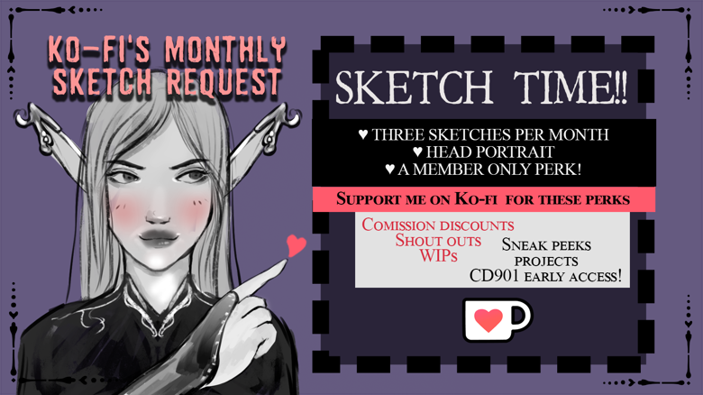 June's sketch request is now live! 🌅
It's hot as hell here, so if you would like an OC in a bikini top or shirtless, let me know! Otherwise, I can accept the normal sketch request!! 
🔗Link below.