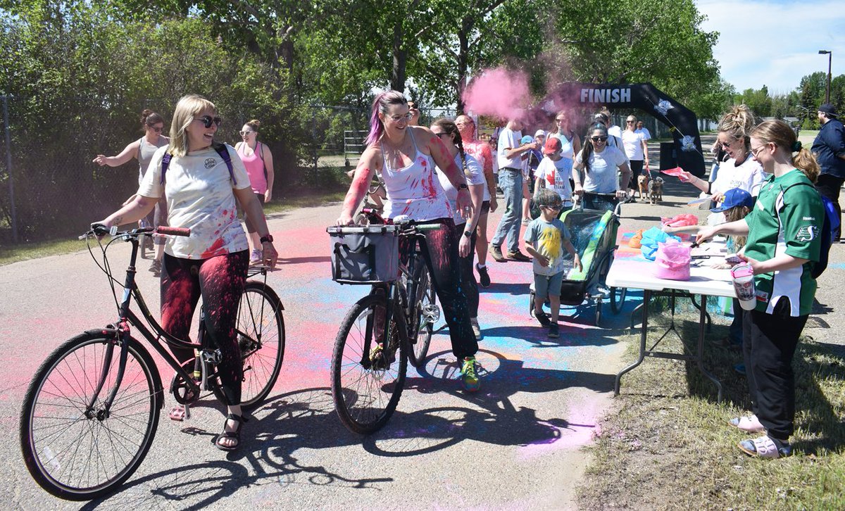 The 2024 Dorie's House 5K Colour Run in #SwiftCurrent is a colourful success with over 200 participants. Funds raised will support programming offered by Dorie's House Treatment Centre.  <a href="/SouthwestYES/">SouthwestYES</a>