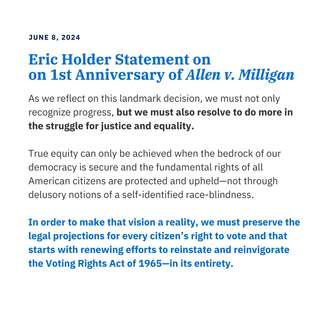 DemRedistrict's tweet image. 🧵 Today marks the 1 yr anniversary of the decision in #AllenvMilligan, which reinforced Section 2 of the #VotingRightsAct. 

As a result—Alabama, Louisiana, and Georgia have more representative maps with additional Black opportunity districts going into the 2024 election.⬇️